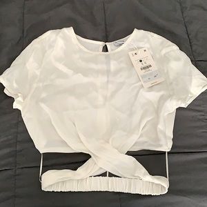 Brand new Small white Bershka crop blouse